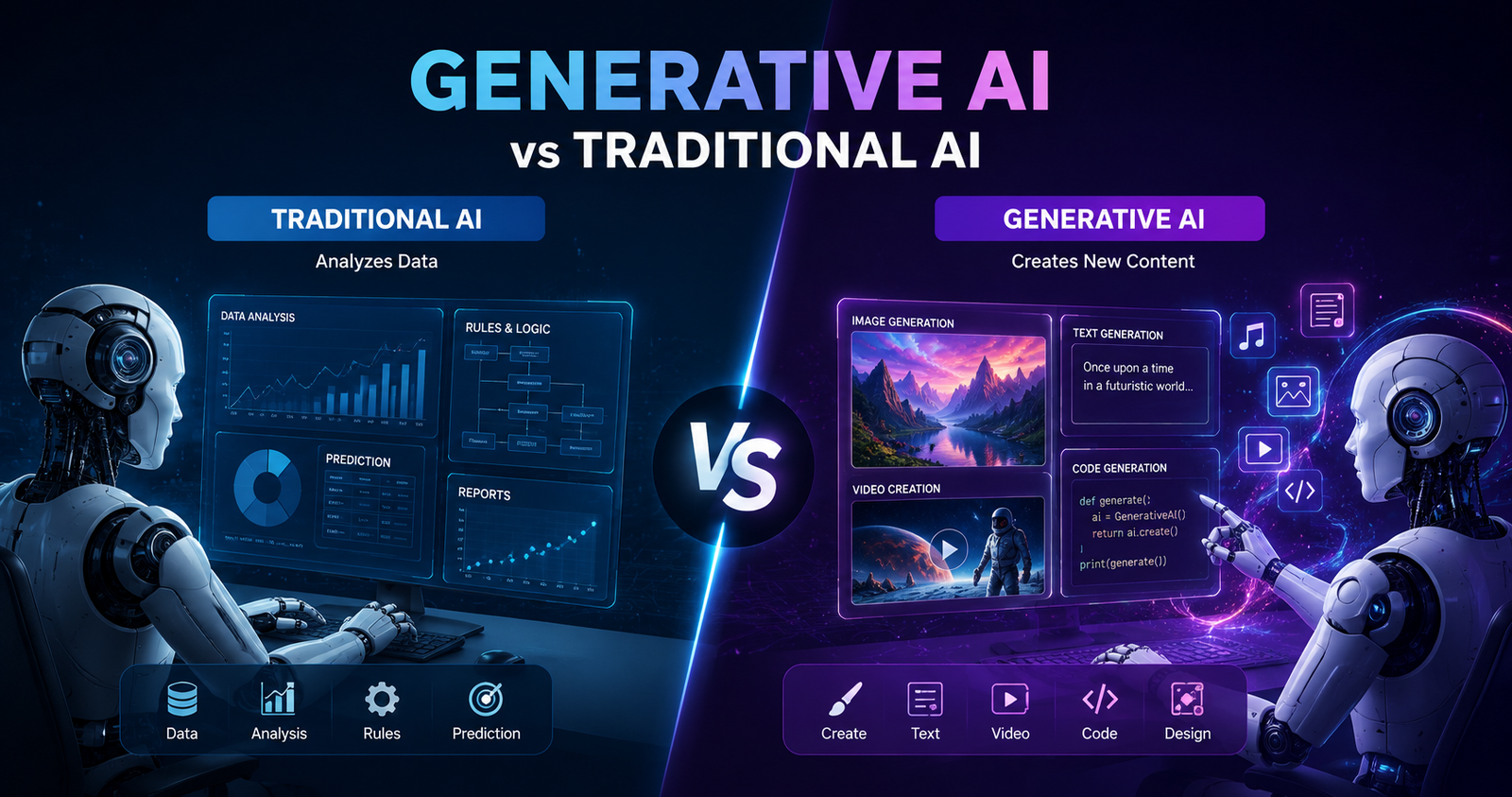 Generative AI vs Traditional AI — What Is the Real Difference
